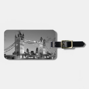 Black White London Tower Bridge Luggage Tag