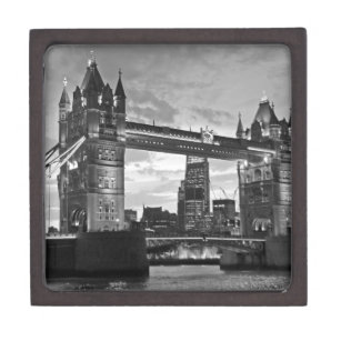 Black White London Tower Bridge UK Travel Gift Box