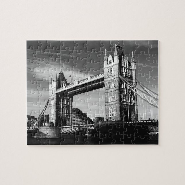 Black White LondonTower Bridge Art Travel Jigsaw Puzzle (Horizontal)