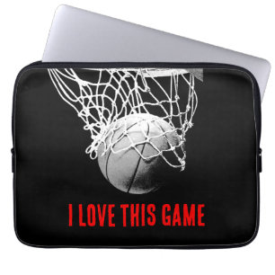 Black & White Love Basketball Laptop Sleeve