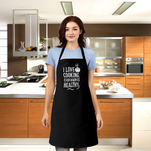 Black white love cooking fun humor quote apron