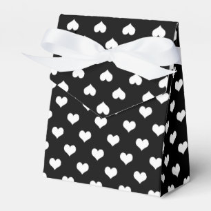 Black White Love Heart Pattern Design Favour Box