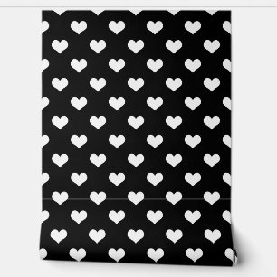 Black White Love Heart Pattern Design  Wallpaper