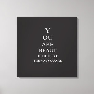 Black White Love Inspirational Quote Canvas Print