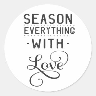 Black White Love Typography Wedding, Bridal Shower Classic Round Sticker