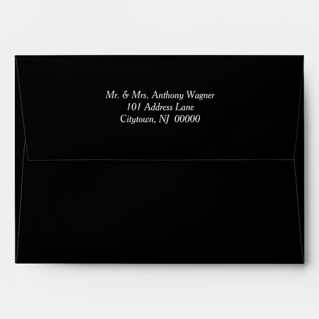 Black White Love Wedding  Envelope (Back (Top Flap))