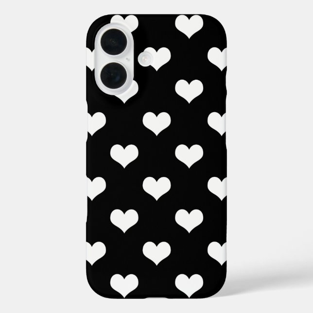 Black White Lovely Hearts Design  Case-Mate iPhone Case (Back)
