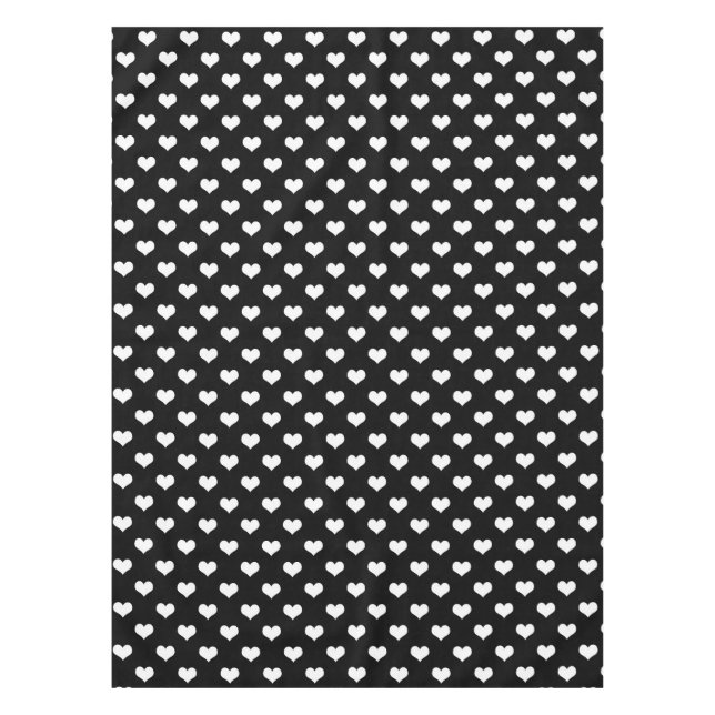 Black White Lovely Hearts Design  Tablecloth (Front)