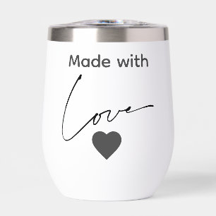 Black & White Made with Love Thermal Wine Tumbler