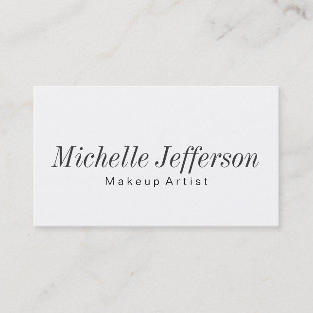 Black White Makeup Artist Business Card (Front)