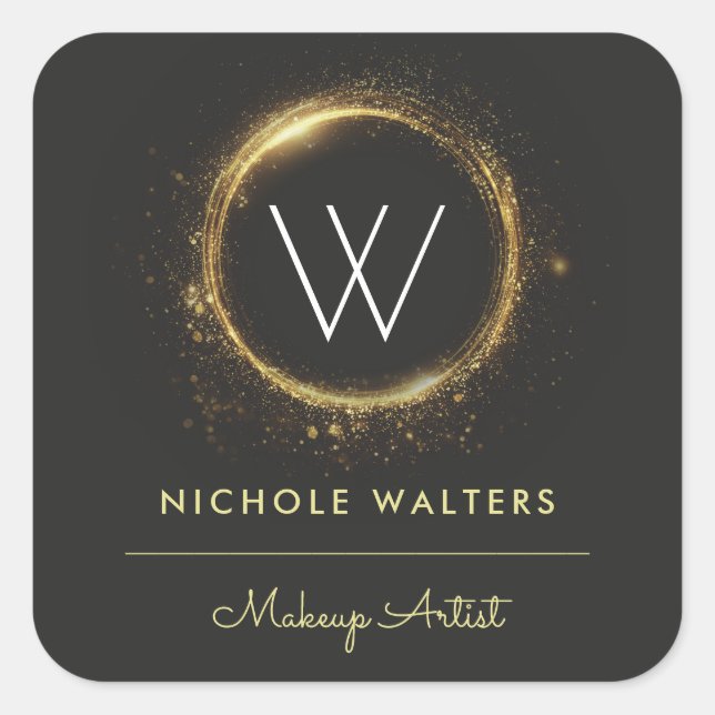 Black & White Makeup Artist Logo Sticker  (Front)