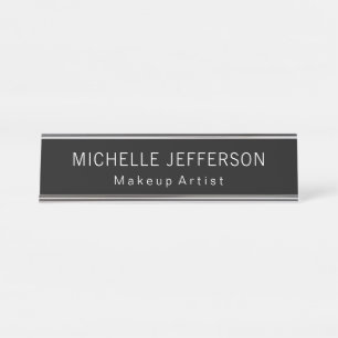 Black & White Makeup Artist Unique Business Desk Name Plate