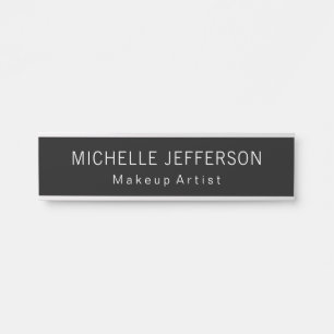 Black & White Makeup Artist Unique Business Door Sign