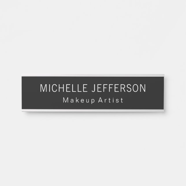Black & White Makeup Artist Unique Business Door Sign (Front)