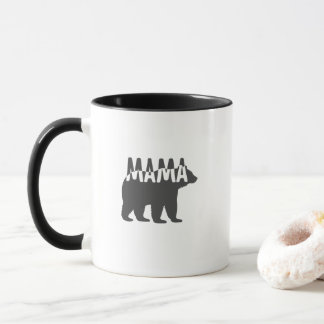 Black & White Mama Bear Silhouette Mug
