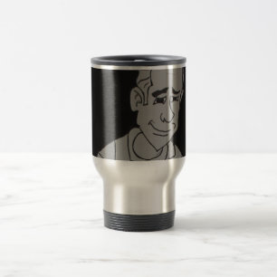 Black & White Man Sketch Travel/Commuter Mug