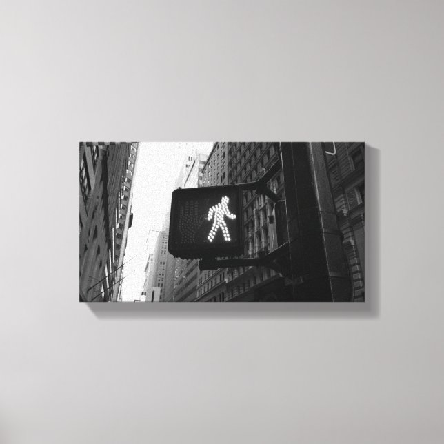 Black White Manhattan New York Walk Sign (Front)