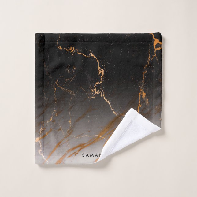 Black & White Marble Bath Towel Set (Wash Cloth)