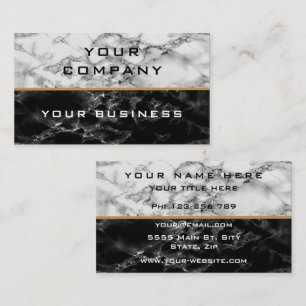 Black White Marble Business Card Design Your Own