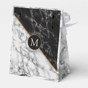 Black White Marble Favour Box - Your Letter