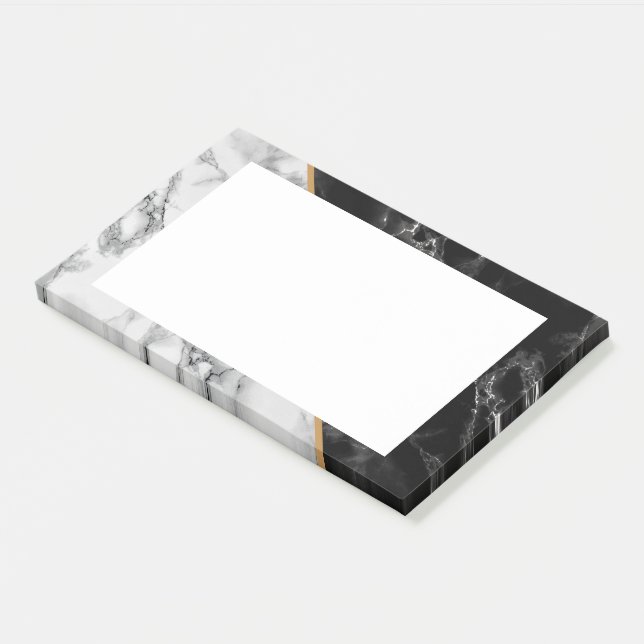 Black White Marble Framed Post it Notes (Angled)