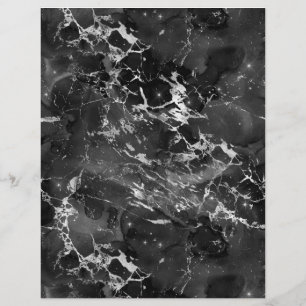 Black & White Marble Galaxy Scrapbook Paper Sheet