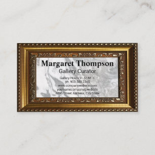 Black White Marble   Gold Decorative Frame Business Card