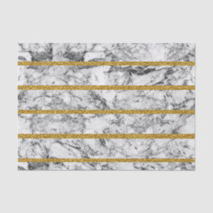 Black white marble gold glitter effect stripes tissue paper