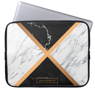 Black & White Marble Laptop Sleeve