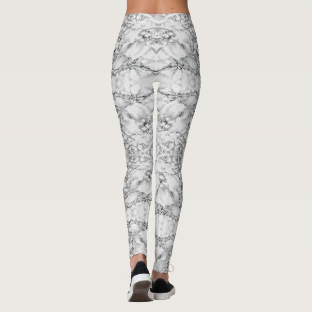 Black White Marble Leggings (Back)