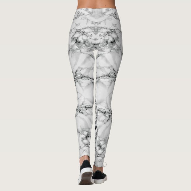 Black White Marble Leggings (Back)