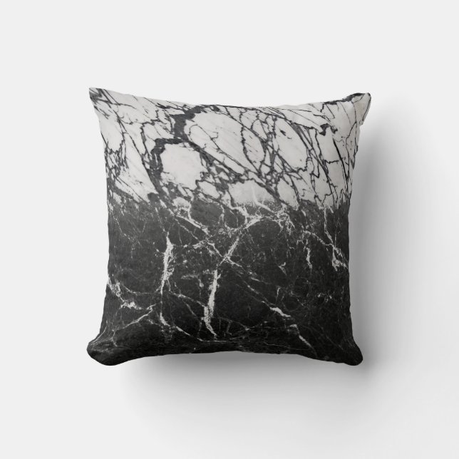 Black & White Marble Modern Glam Trendy Cushion (Front)