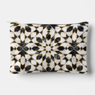 Black & White Marble Moroccan Mosaic Accessory Pouch