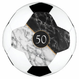 Black & White Marble Stone - Add Your Age / Year  Football