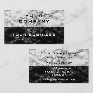 Black & White Marble Stone - Professional Modern Business Card