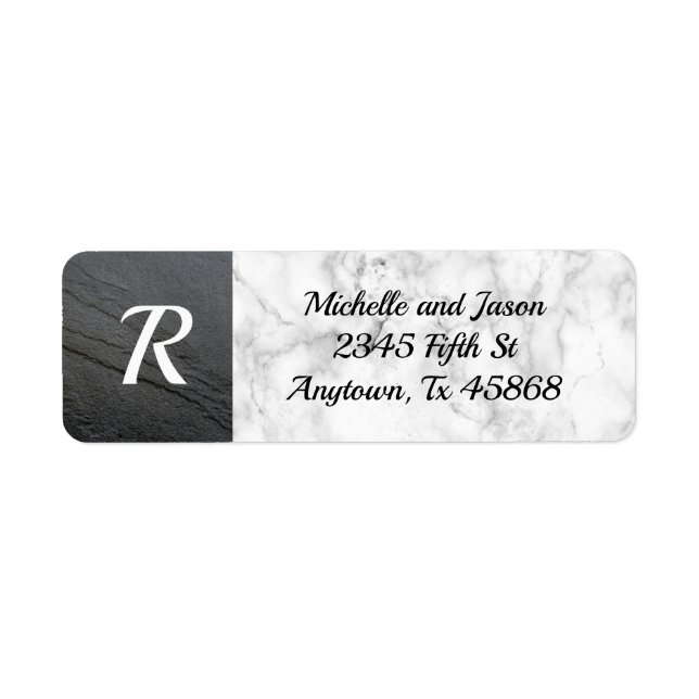 Black White Marble Stone Rock Elegant Classic (Front)