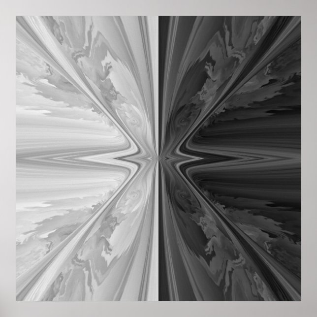 Black & White Marble Stone Ying Yang Poster (Front)