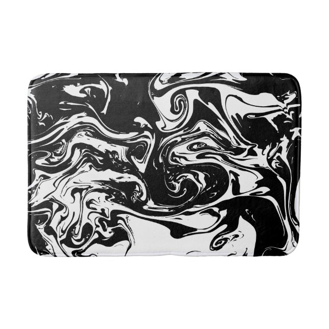 Black & White Marble Style Bath Mat (Front)