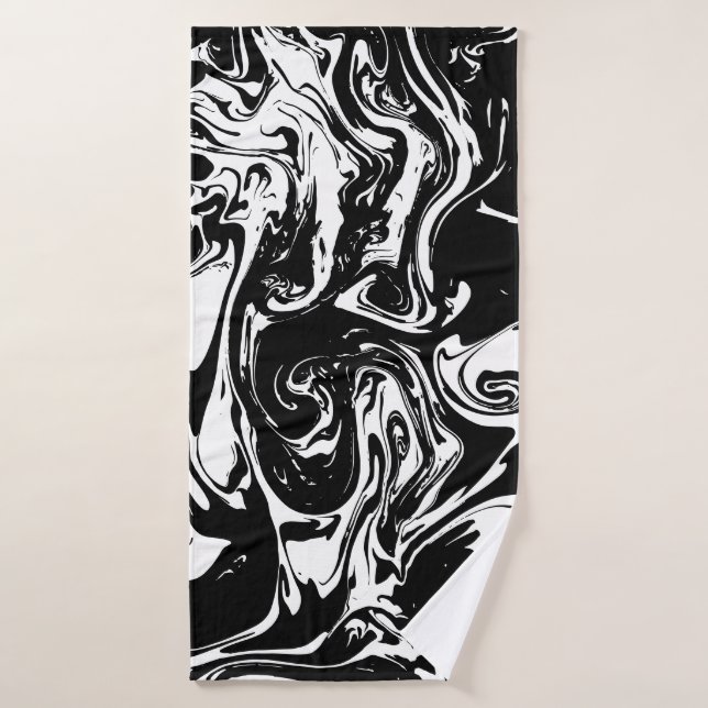 Black & White Marble Style Bath Towel (Bath Towel)