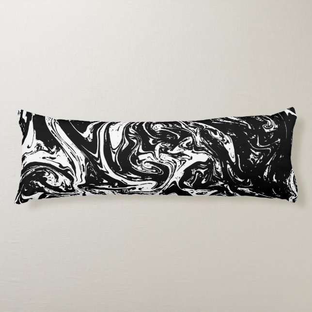 Black & White Marble Style Body Pillow (Front)