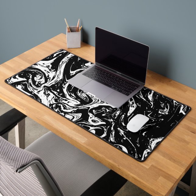 Black & White Marble Style Desk Mat (Office 2)