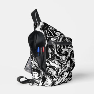 Black & White Marble Style Sling Bag