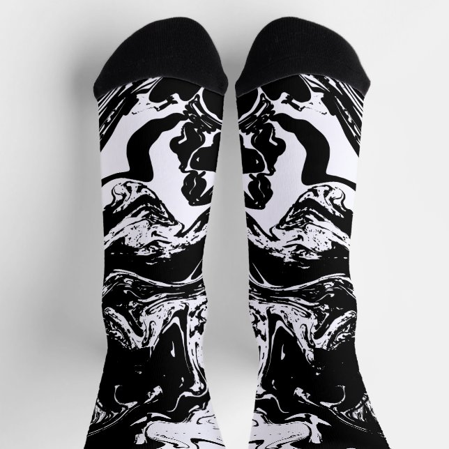 Black & White Marble Style Socks (Top)