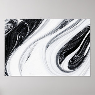 black white marble  Value Poster Paper (Matte)
