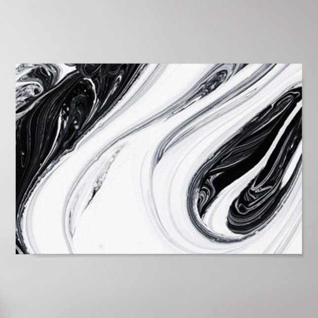 black white marble  Value Poster Paper (Matte) (Front)