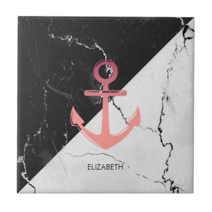 Black & White Marble whit Anchor Tile