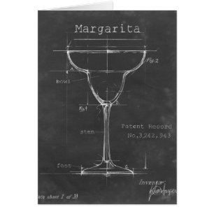 Black & White Margarita Glass Blueprint