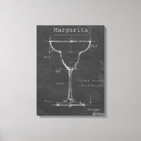 Black & White Margarita Glass Blueprint