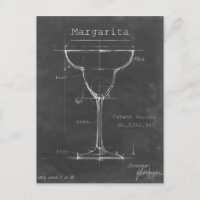Black & White Margarita Glass Blueprint