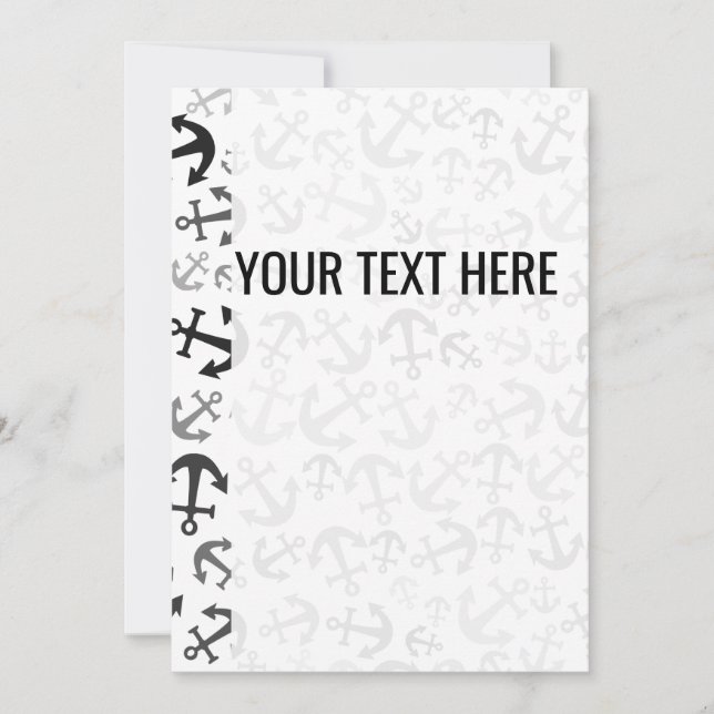 Black White Marine Anchor Pattern Announcement (Front)